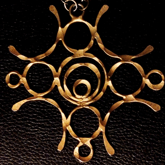 Vintage Handmade 1960's Gold Medallion Necklace